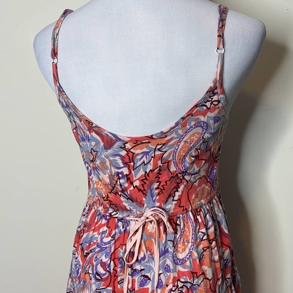 Free People Jeweled Dress Printed Beaded Tiered Ruffle Dress Size Small - Picture 6 of 8